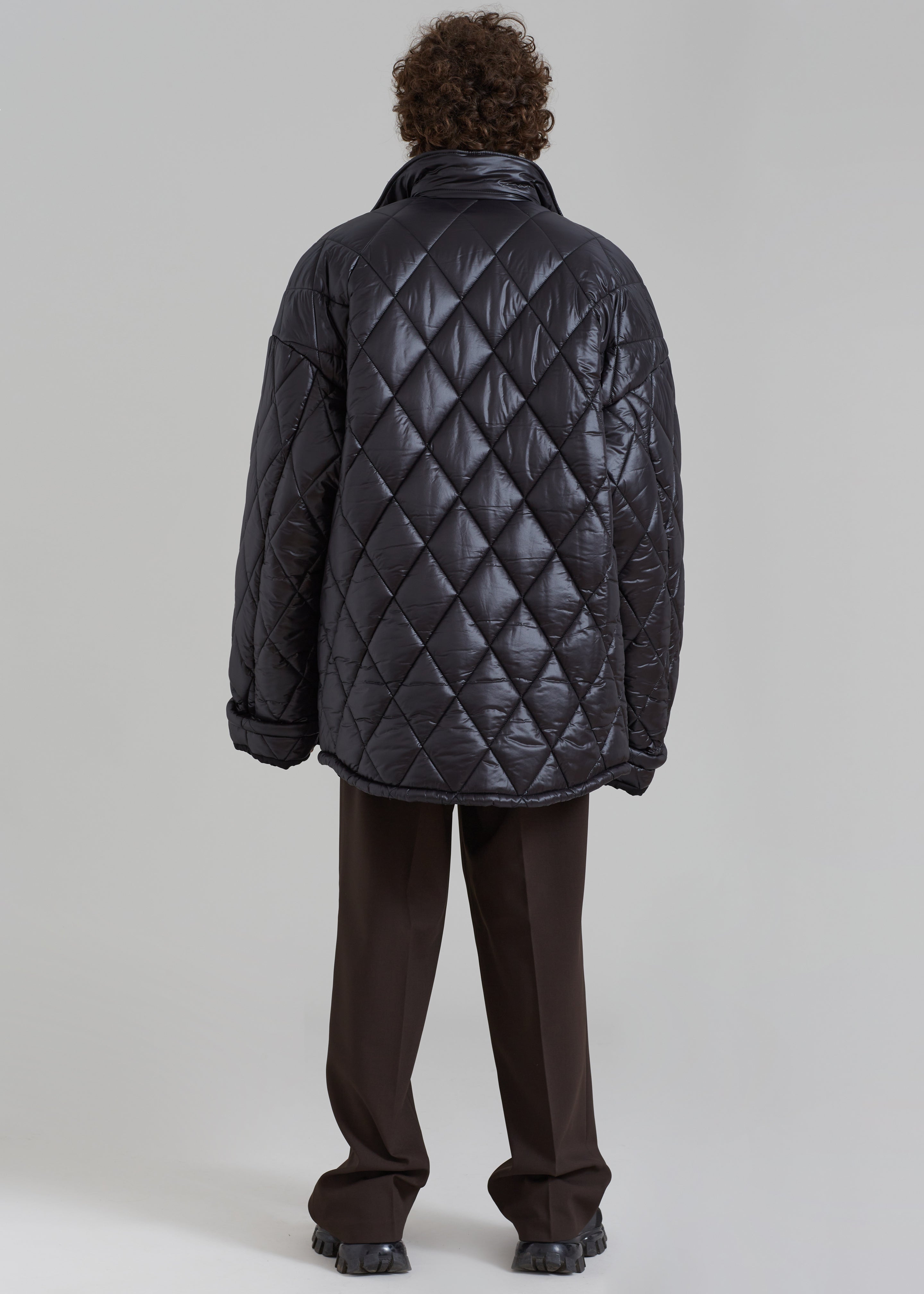 EGONLab Snow Quilted Puffer Jacket - Shiny Black Pl - 13