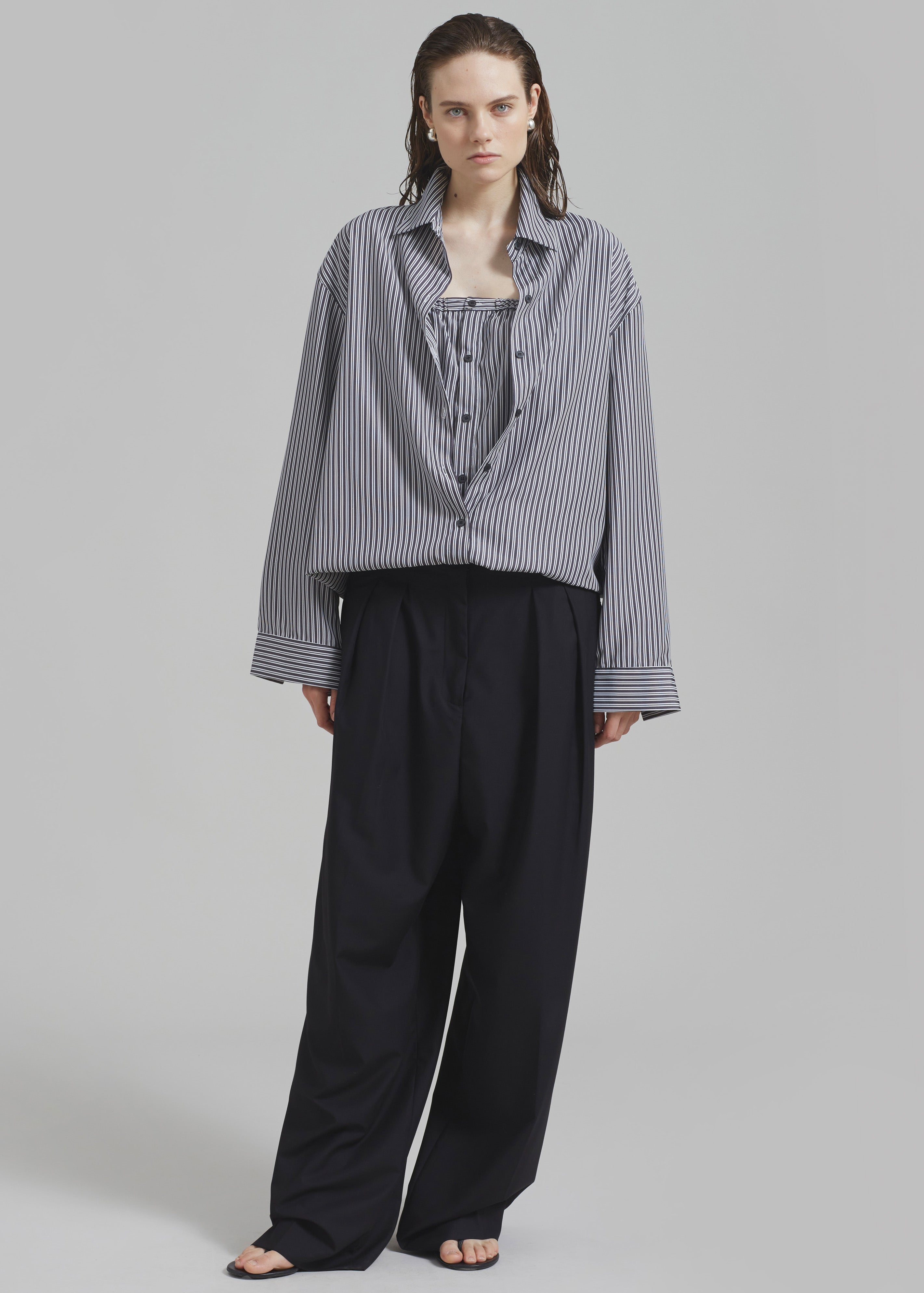 Ember Shirt Dress - White Stripe - 7
