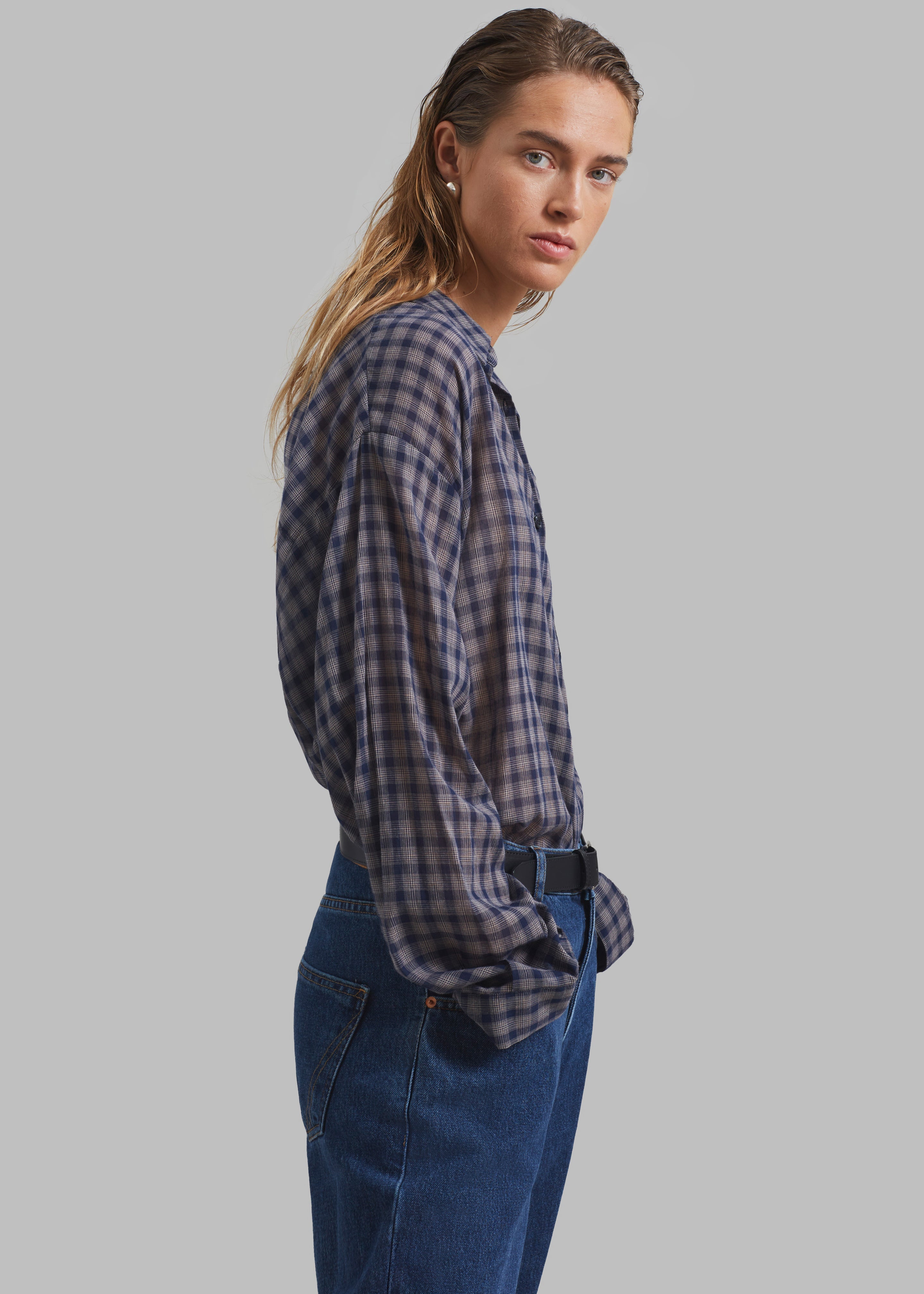 Emmett Plaid Shirt - Navy - 5