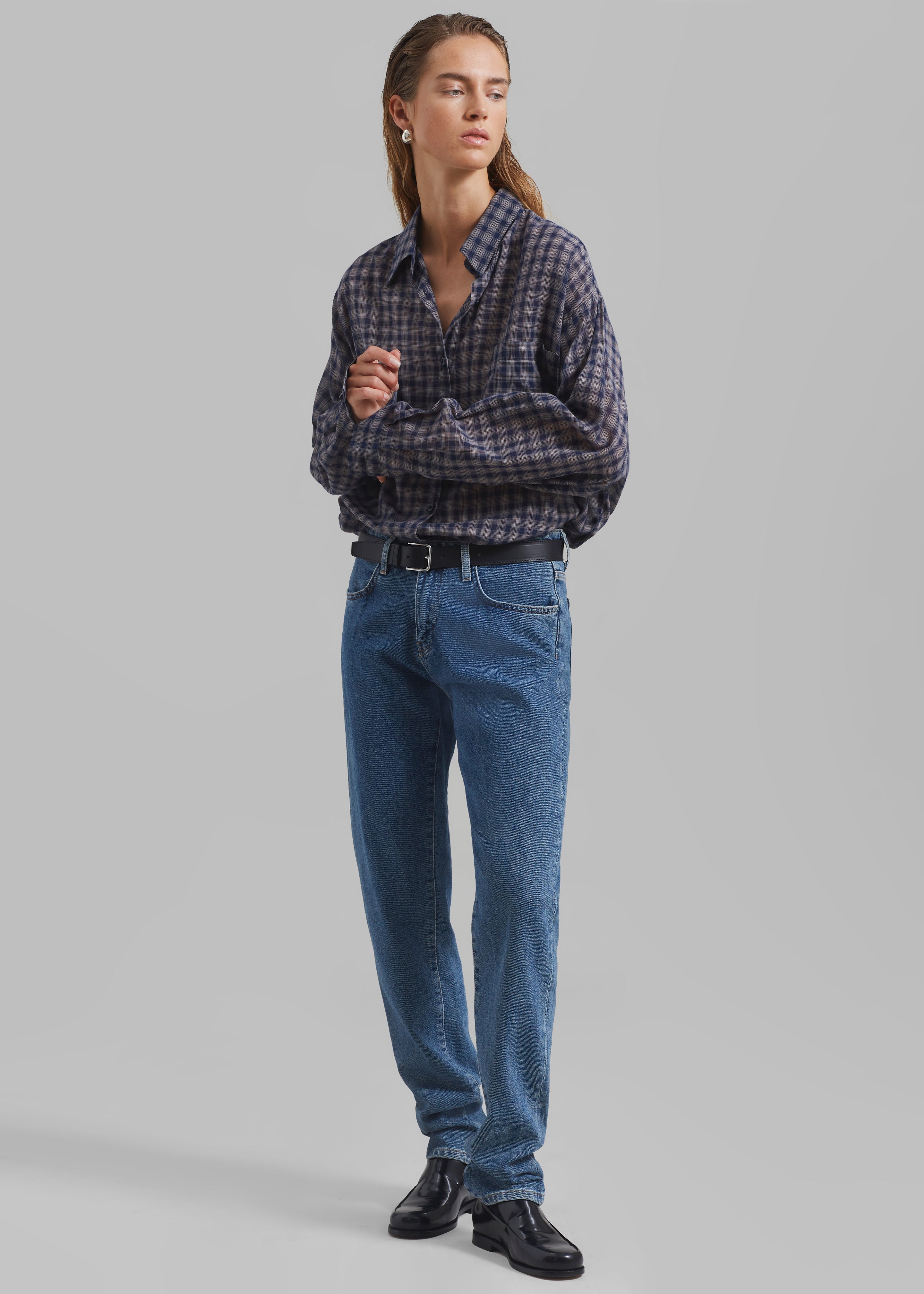 Emmett Plaid Shirt - Navy - 6