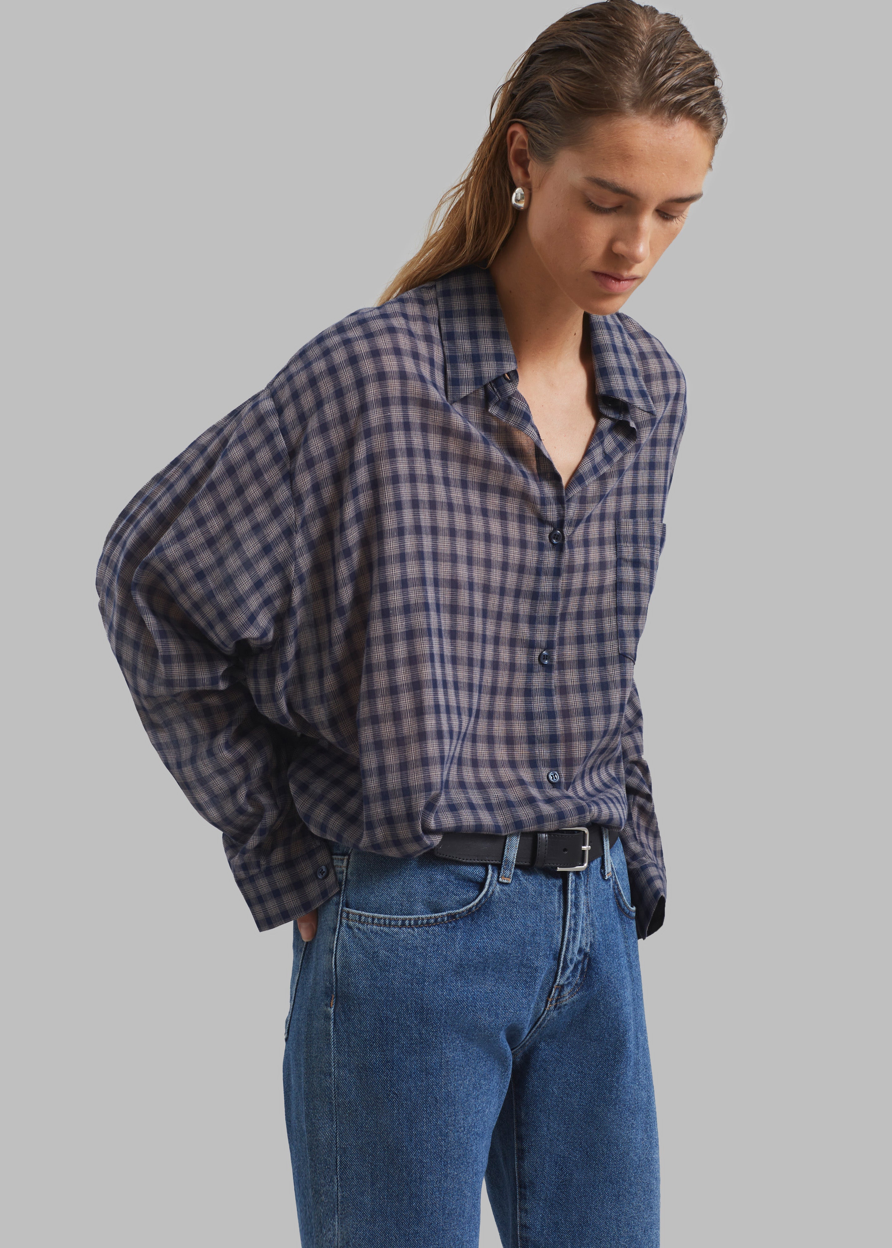Emmett Plaid Shirt - Navy - 3