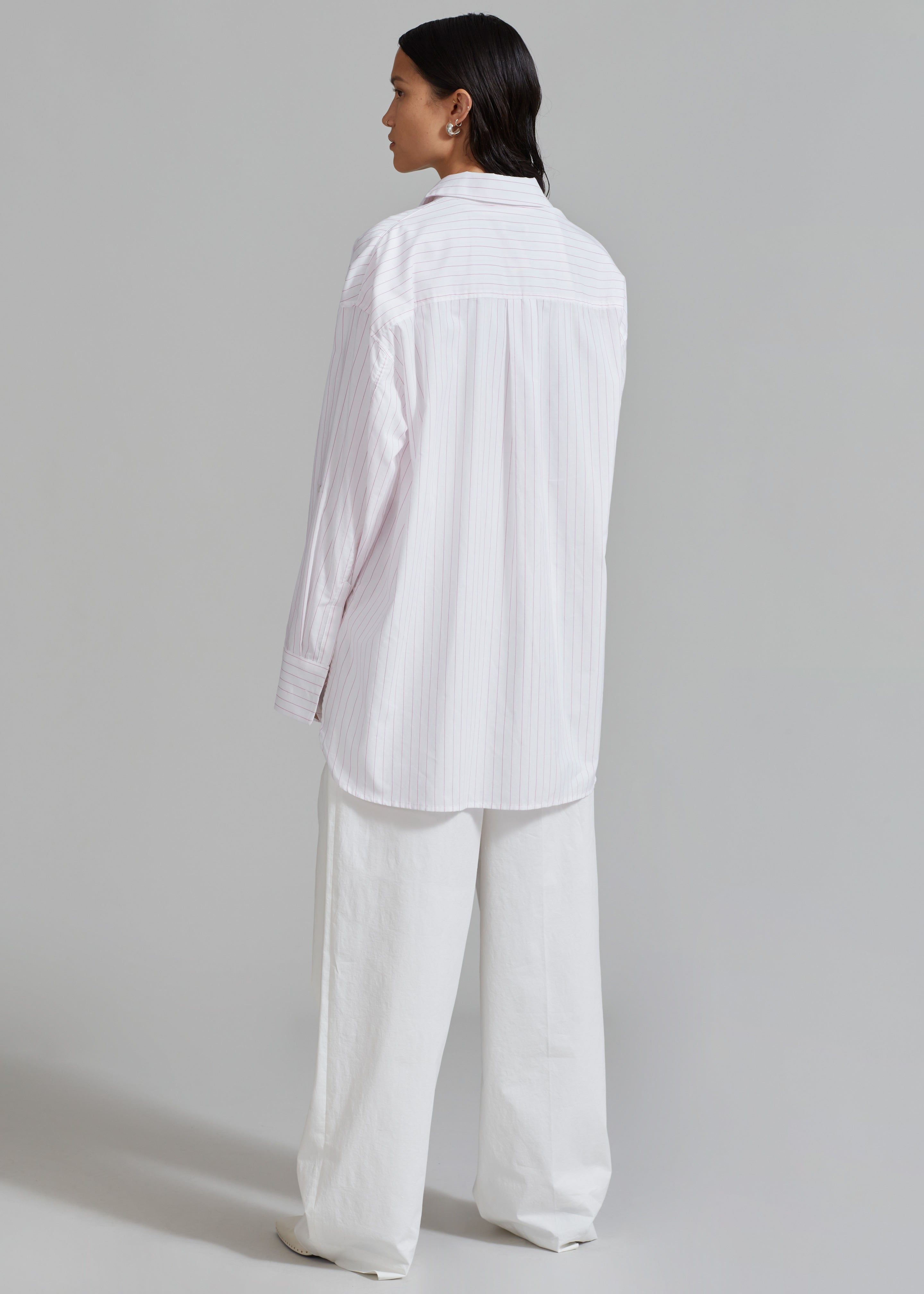 Erin Roll Up Shirt - Pink Stripe - 7