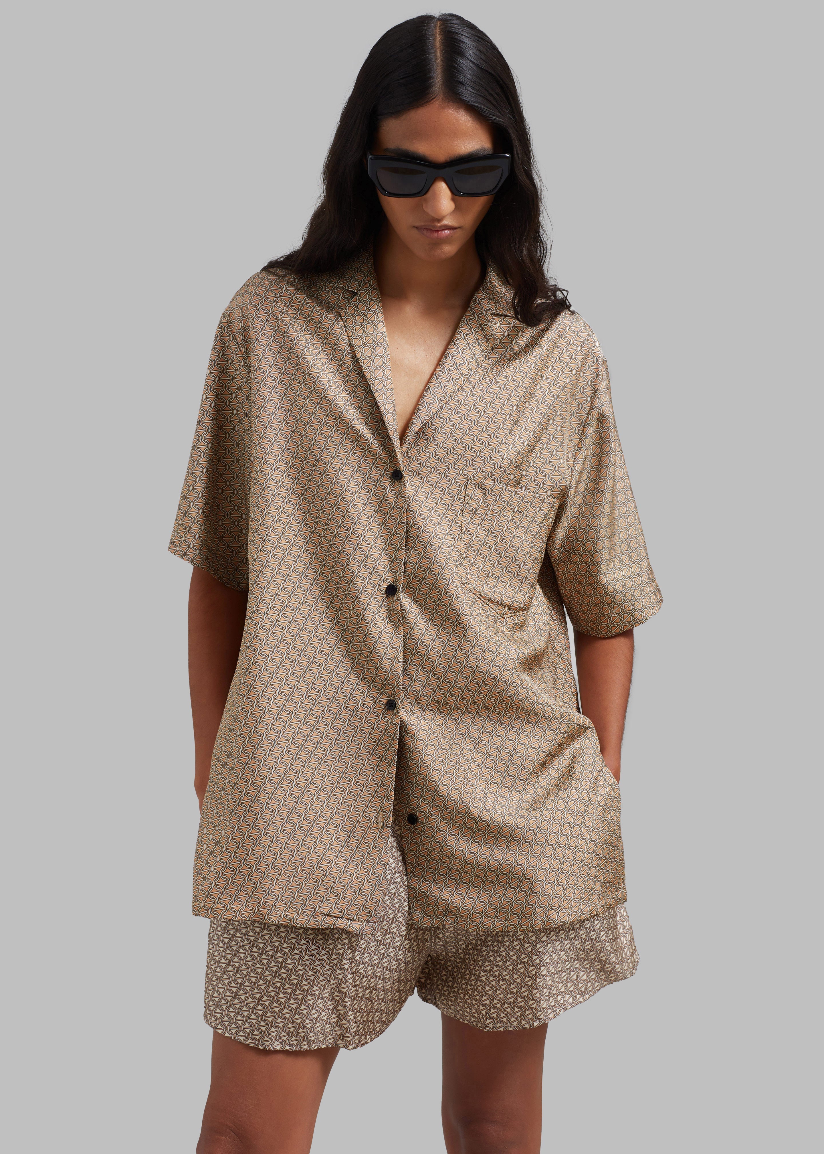Esse Studios Linka Short Sleeve Silk Shirt - Golden Linka Print - 3