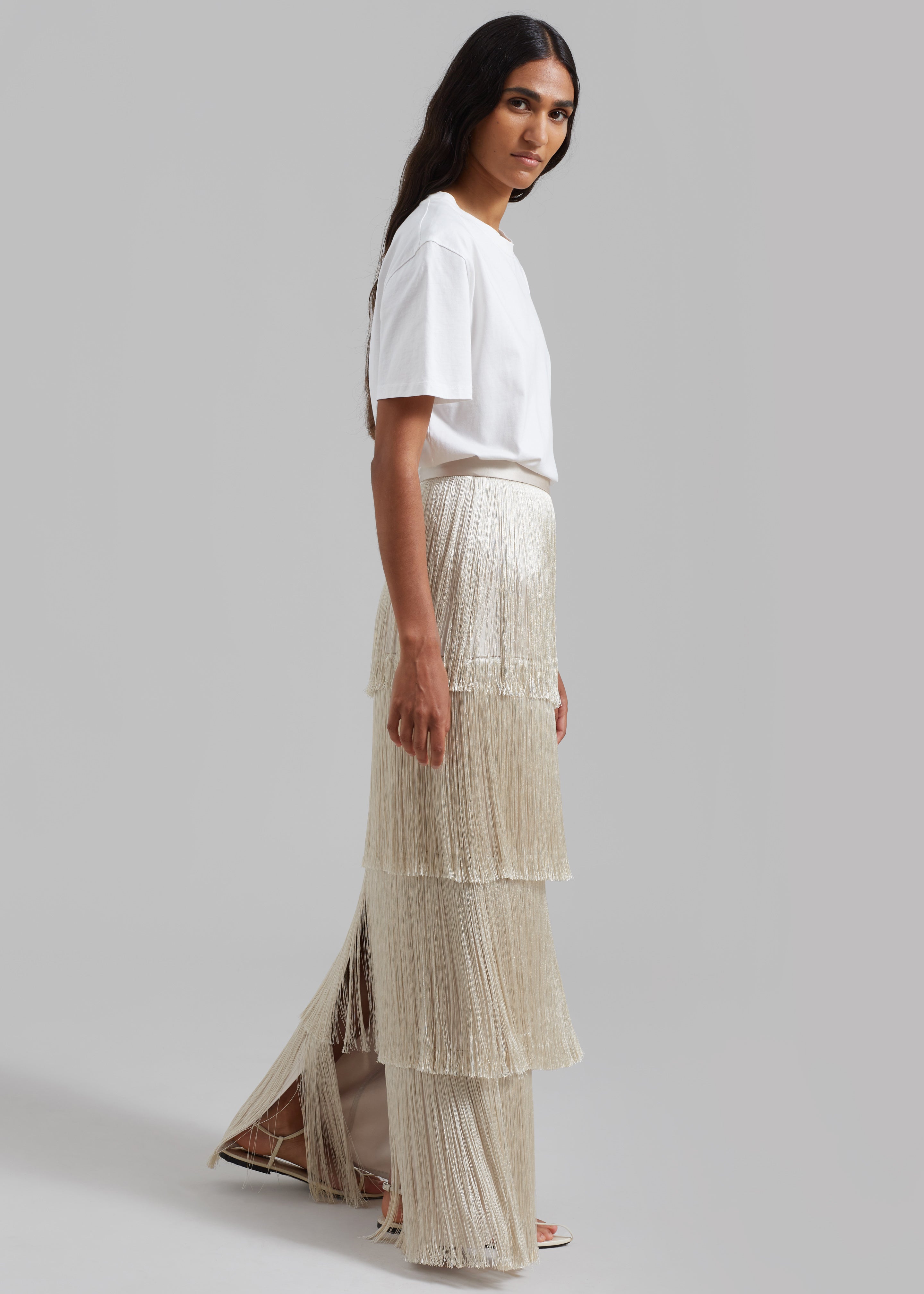 Esse Studios Mono Fringe Skirt - Oyster - 6