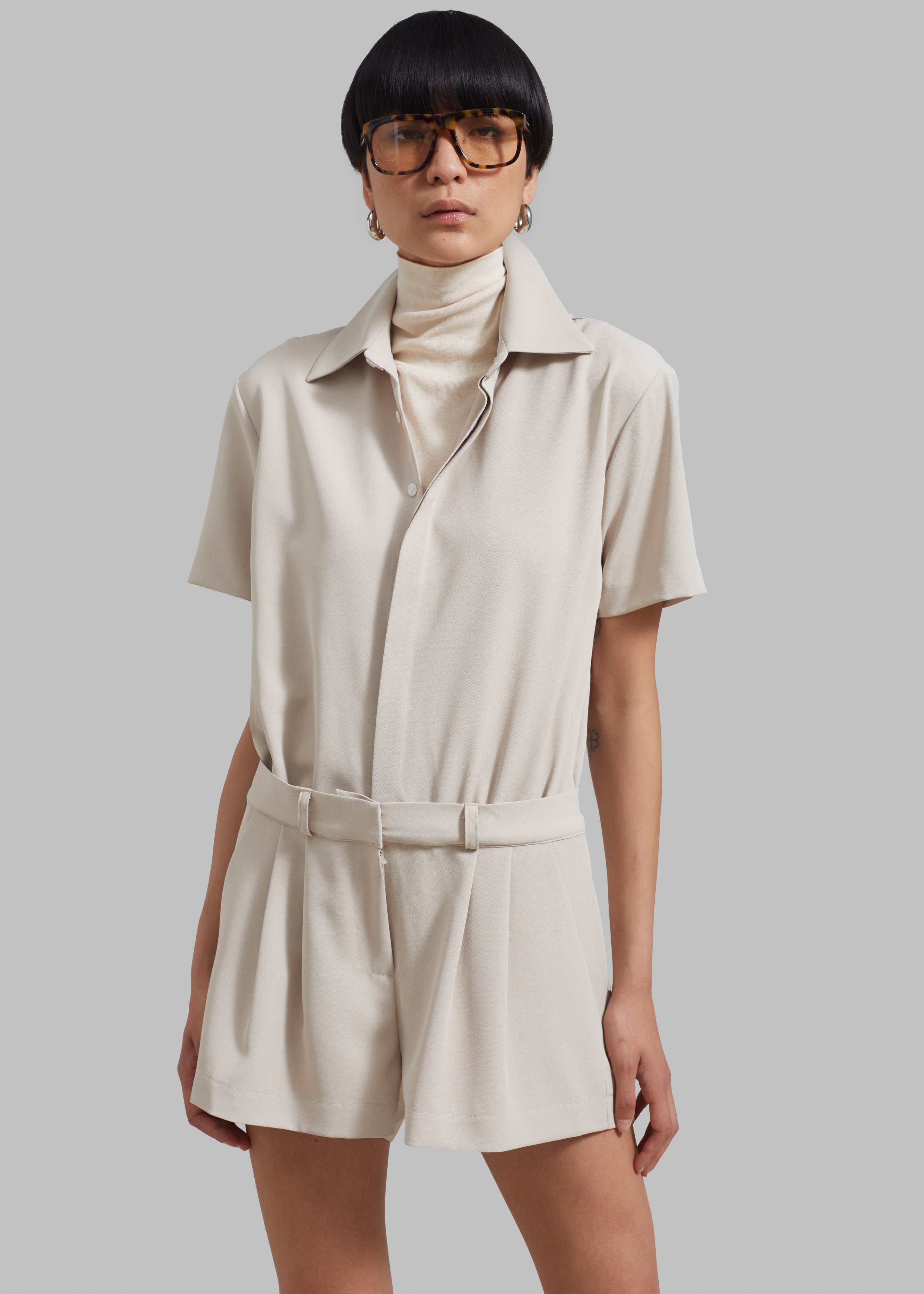 Faith Romper - Beige - 4