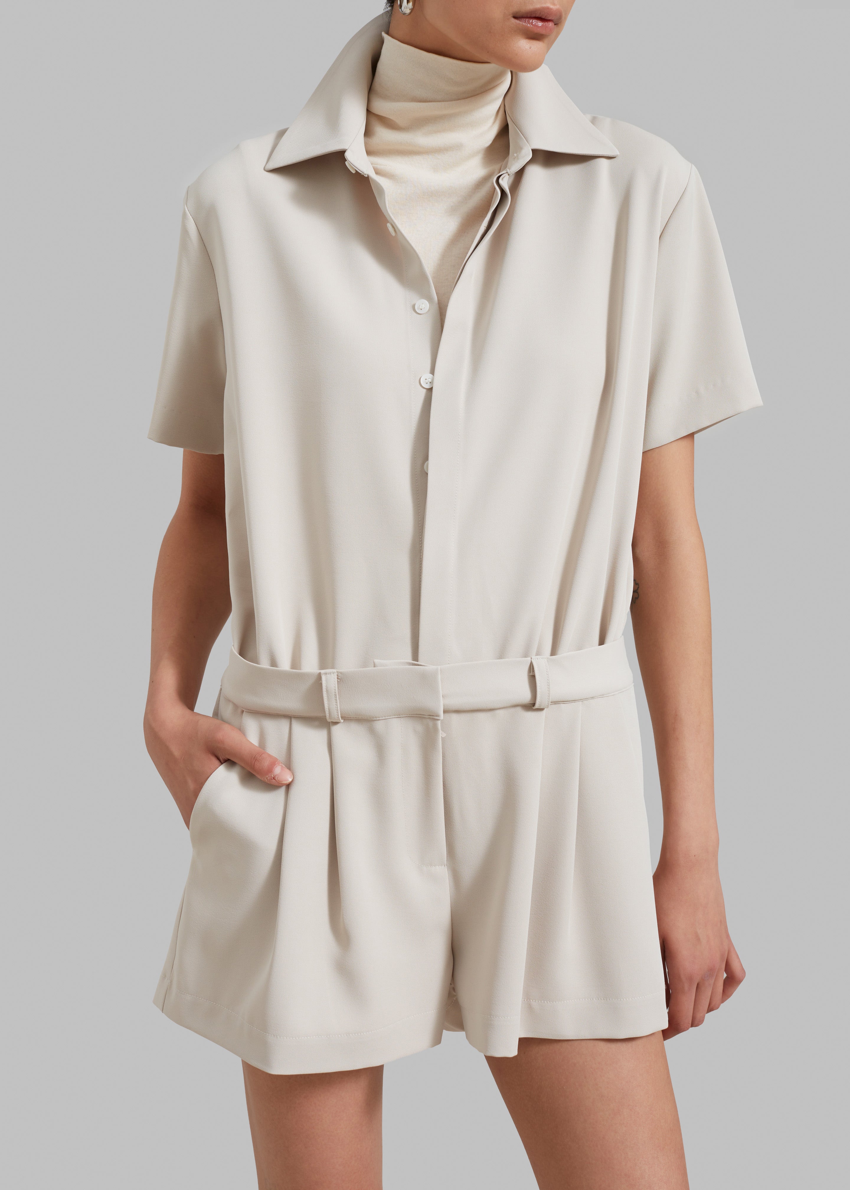 Faith Romper - Beige - 2