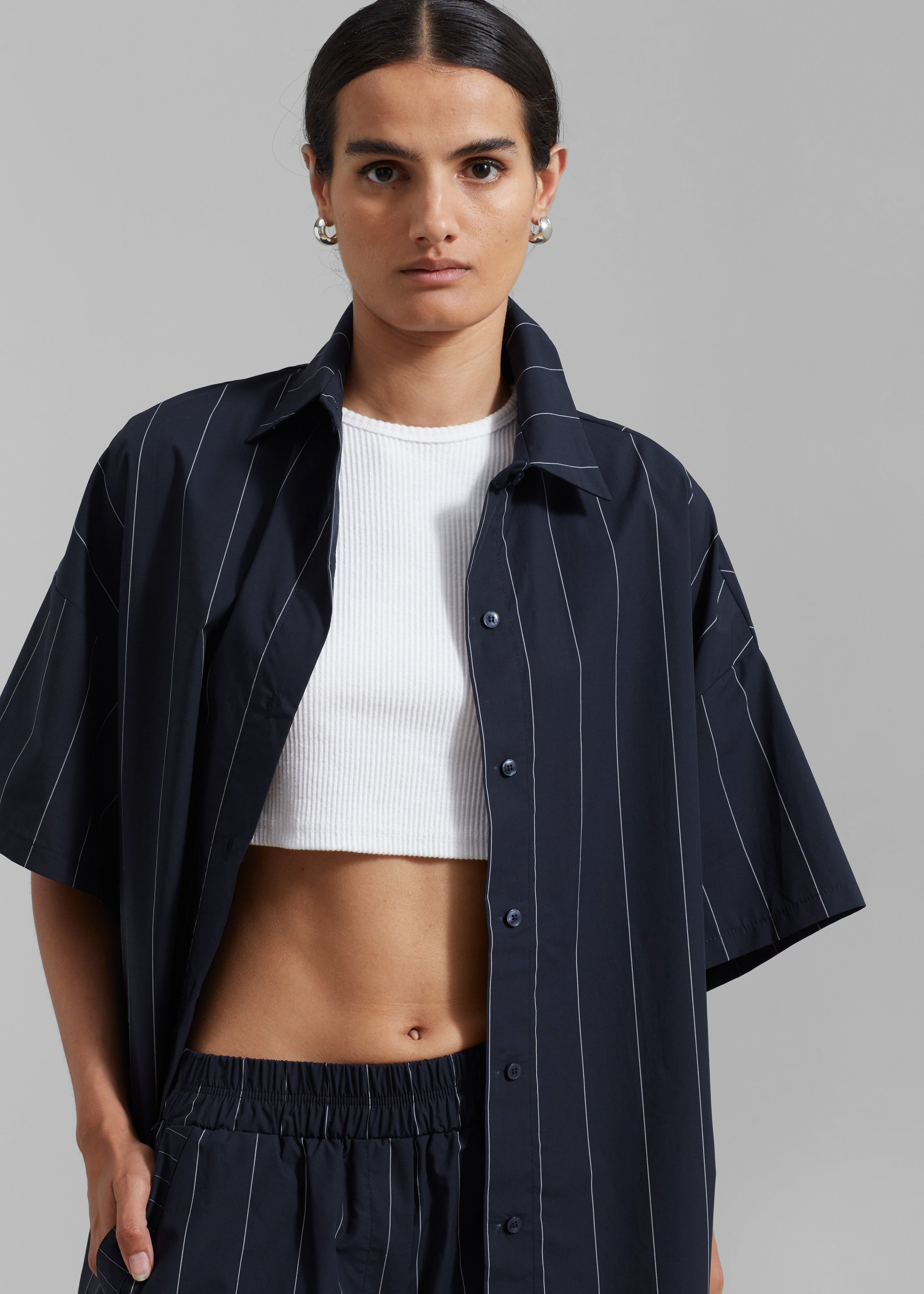 Finn Button Up Shirt - White Stripe - 5
