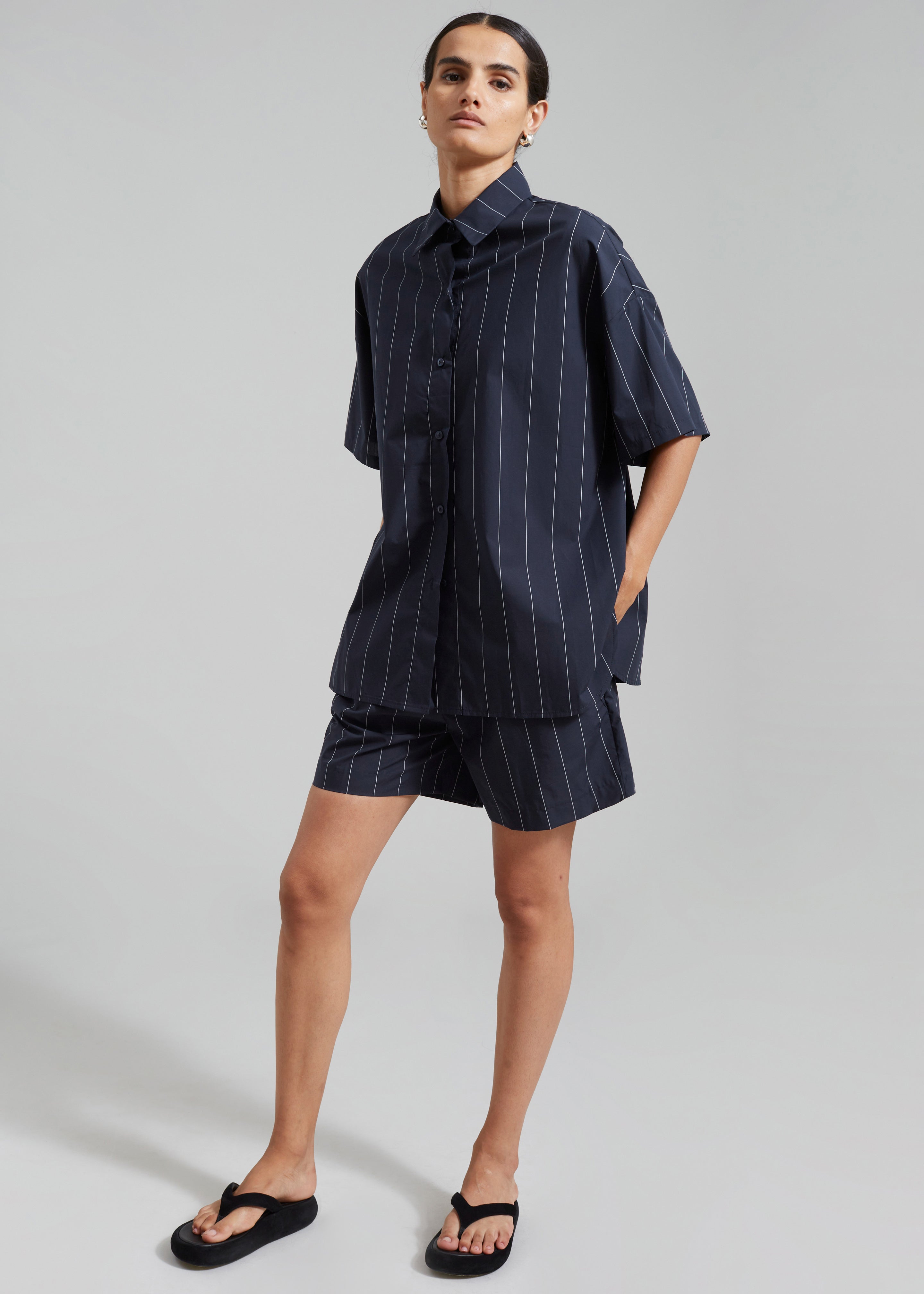 Finn Button Up Shirt - White Stripe - 2