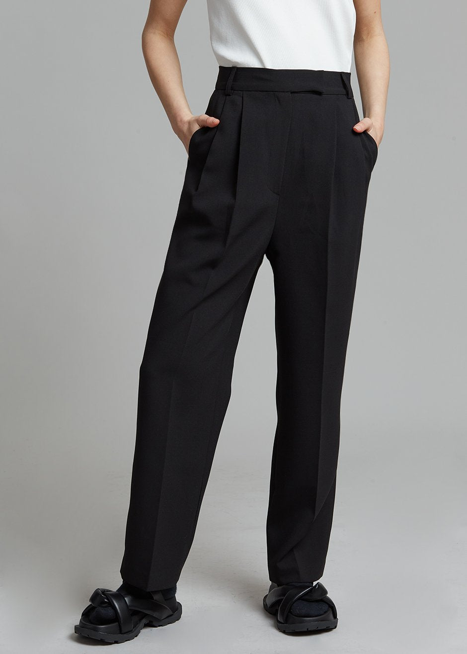 Strictly Business Black High Waisted Trouser Pants
