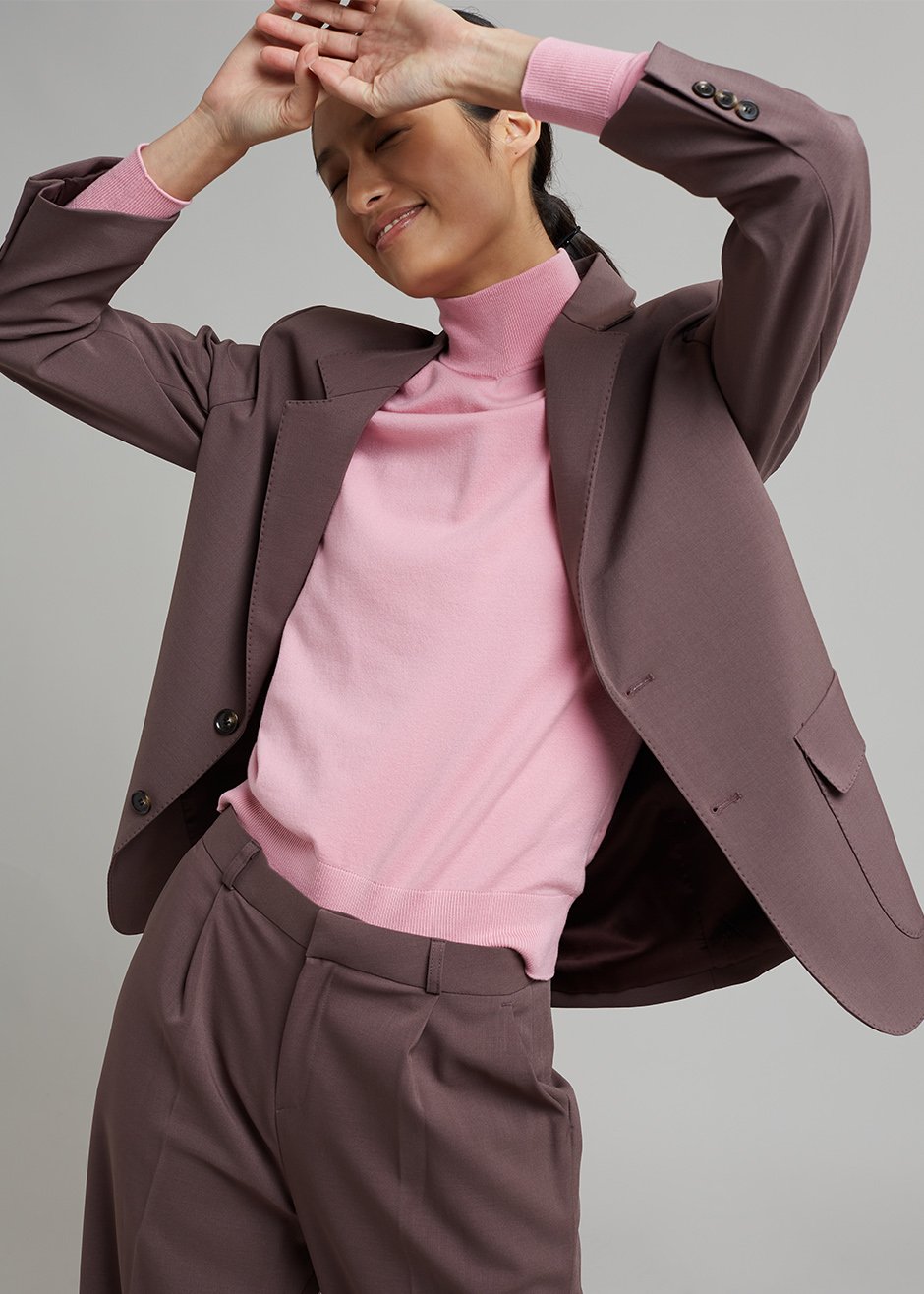 Verona Knit Turtleneck - Peony - 3