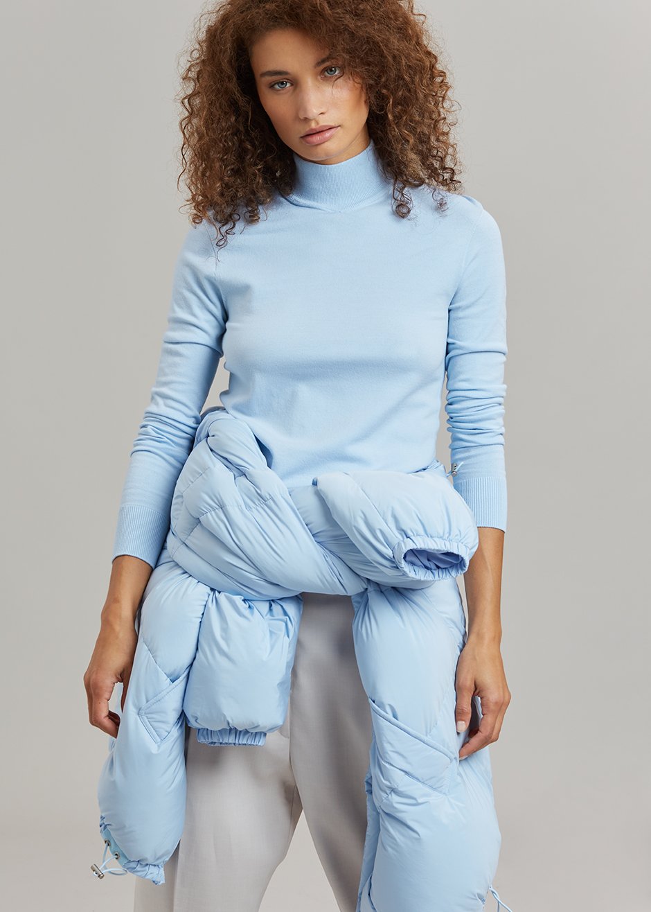 Verona Knit Turtleneck - Pale Blue - 7