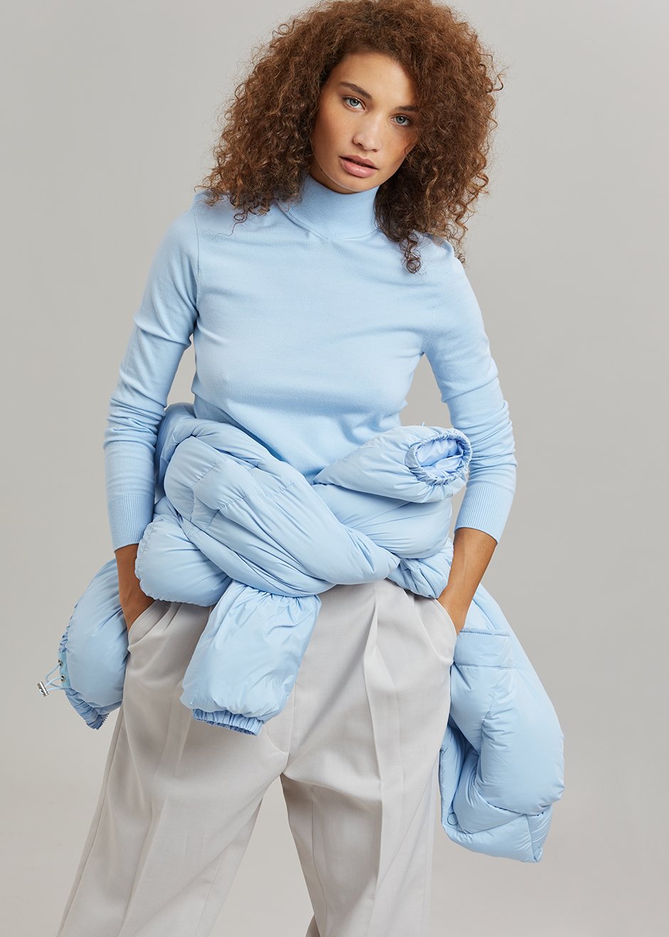 Verona Knit Turtleneck - Pale Blue - 8