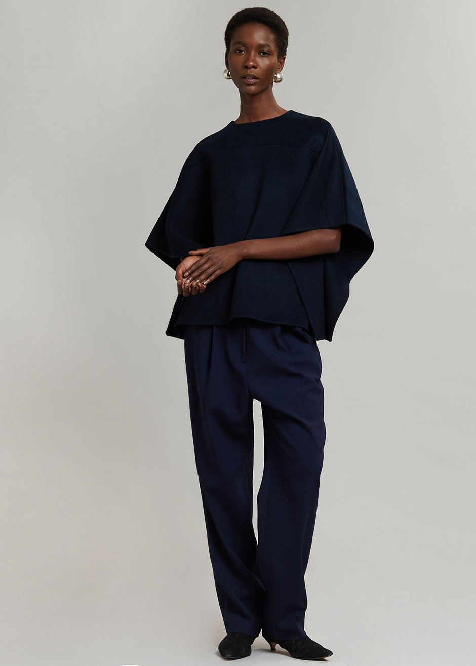 Charlie Short Cape - Deep Navy - 1