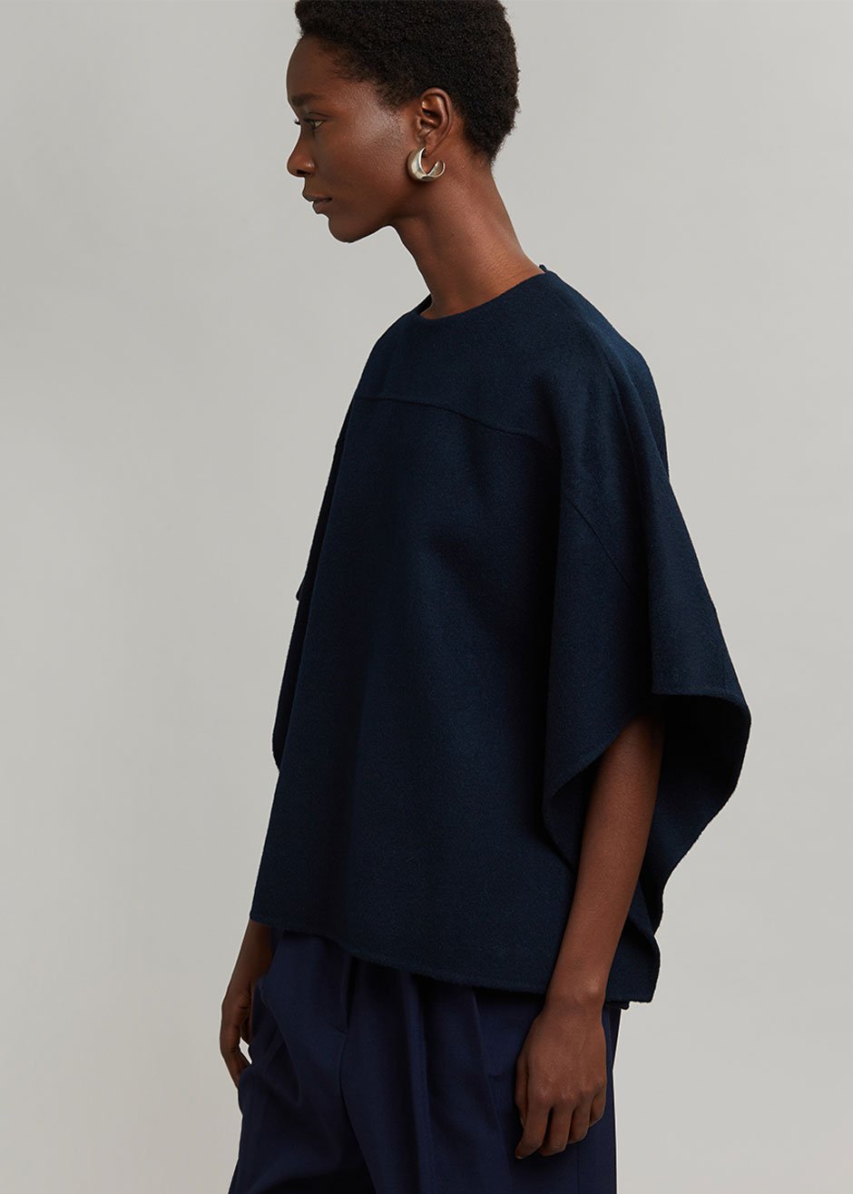 Charlie Short Cape - Deep Navy - 2