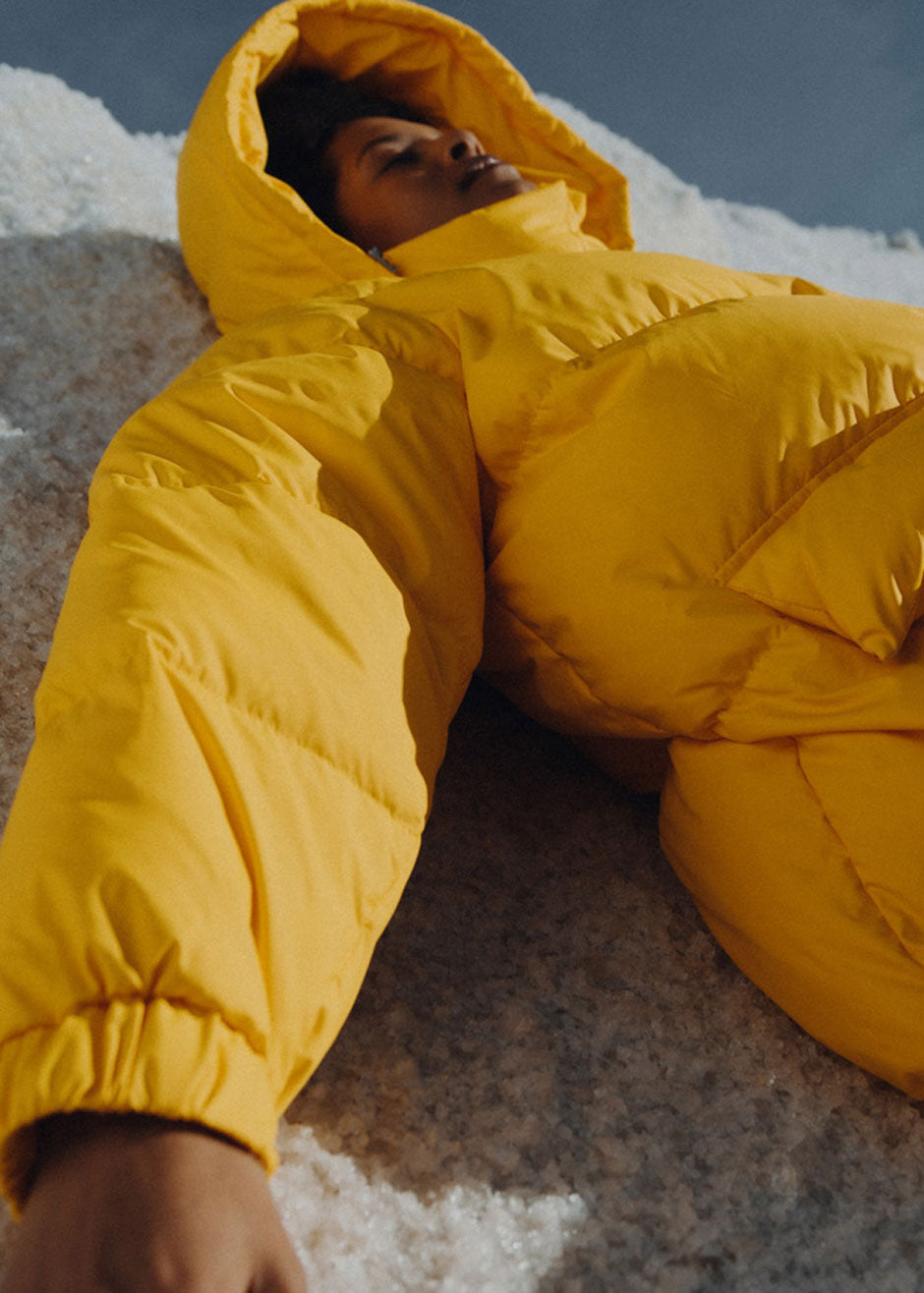 Tignes Recycled Long Puffer - Marigold