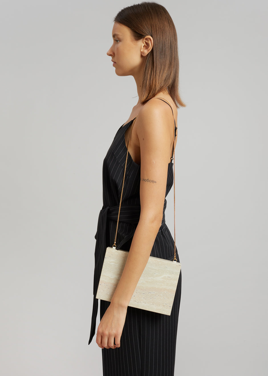 GIA x RHW Wooden Clutch - Travertino - 5