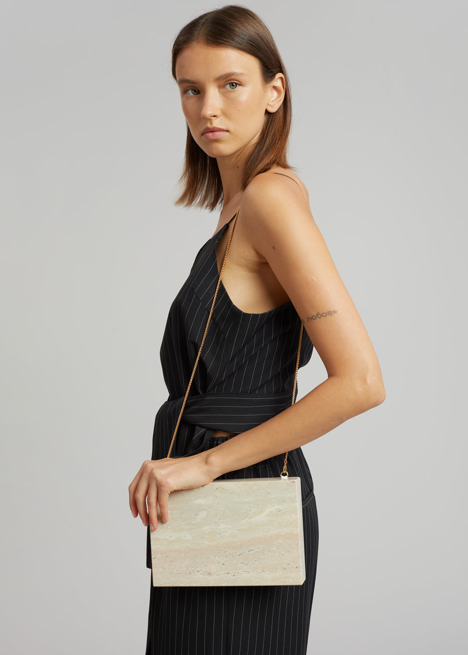 GIA x RHW Wooden Clutch - Travertino - 3