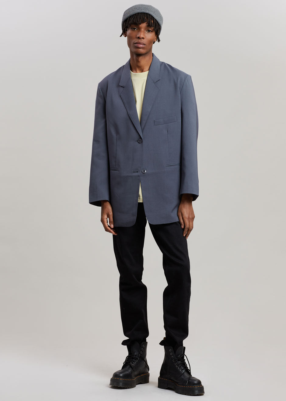 Notch Lapel Blazer - Graphite - 12