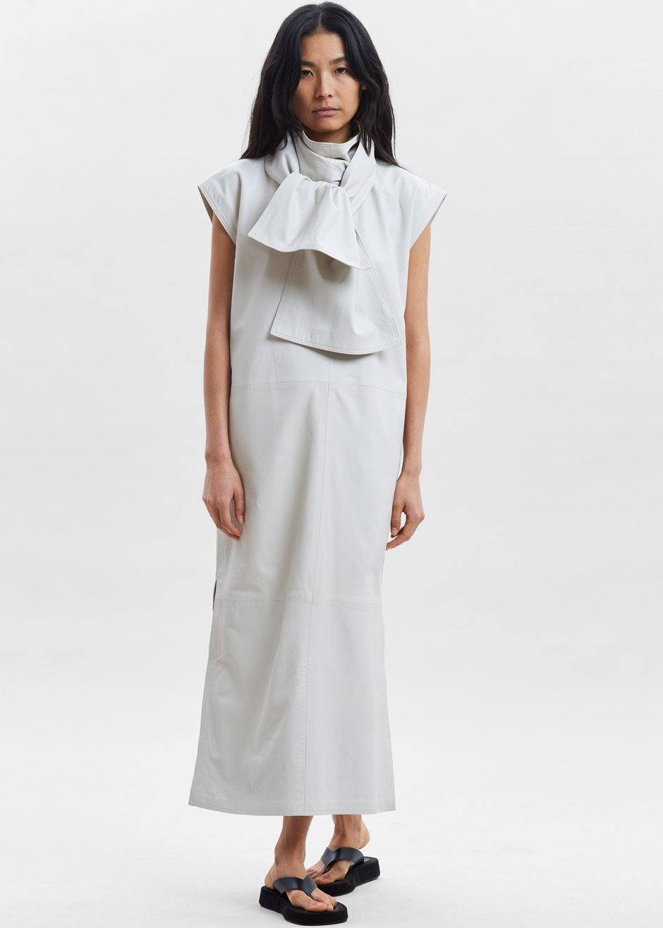 Loulou Studio Lebuan Leather Dress - Ivory - 6