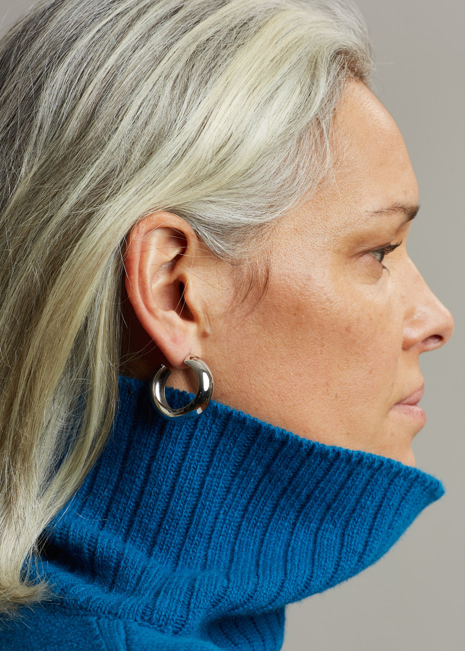 Laura Lombardi Cusp Hoops - Silver - 4