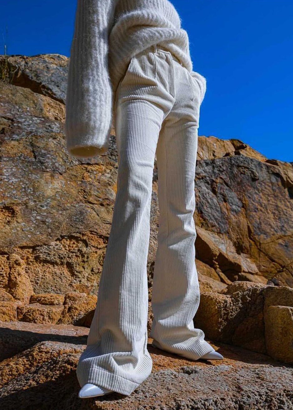 Janis Corduroy Pants - White - 6