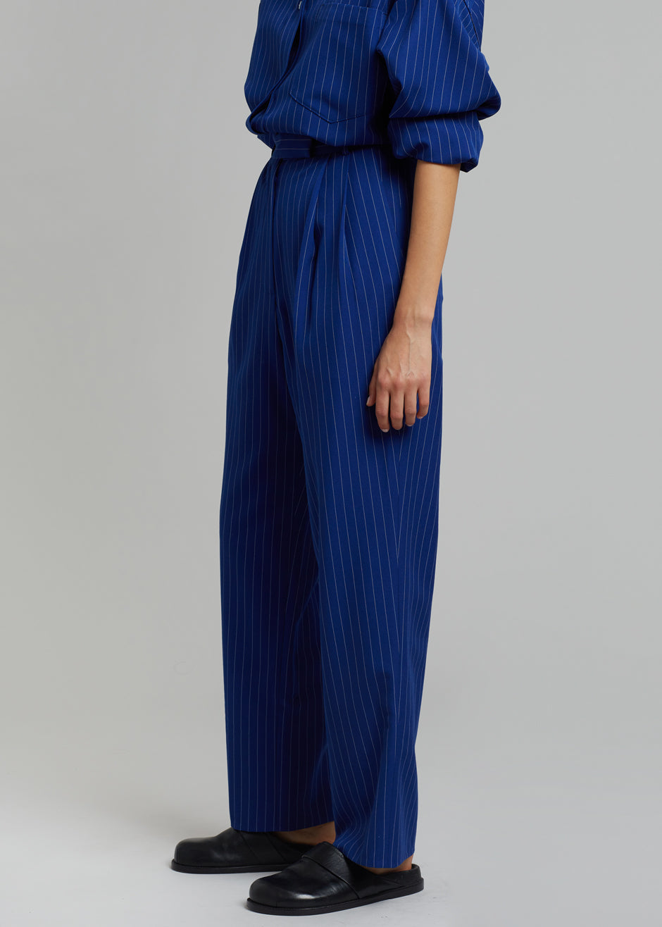 Bea Fluid Stripe Suit Pants - Deep Blue - 2