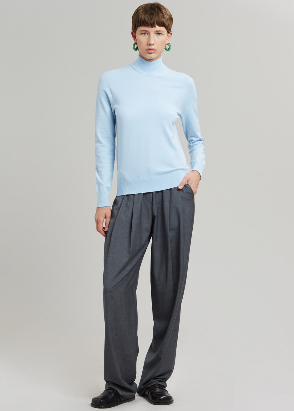 Verona Knit Turtleneck - Pale Blue - 4