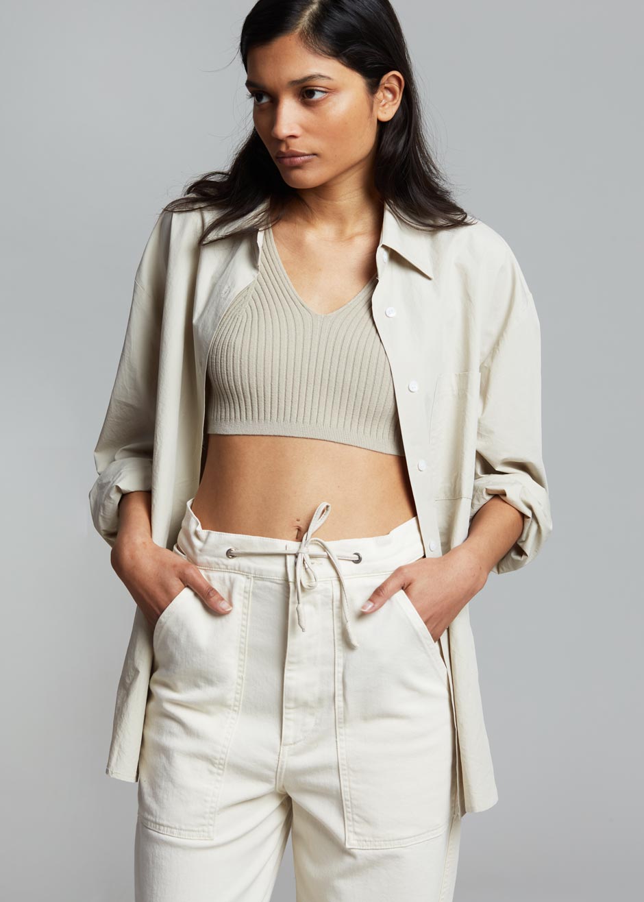 Nanushka Chace Cut-Out Jeans - Creme - 7