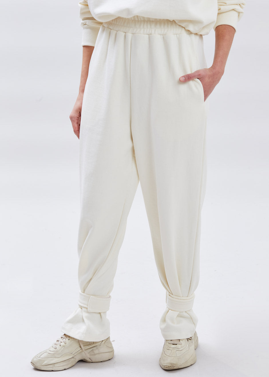 Tab Cuff Sweatpants - Cream - 4