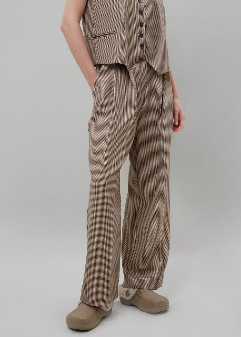 Desio Houndstooth Pants - Chocolate - 7