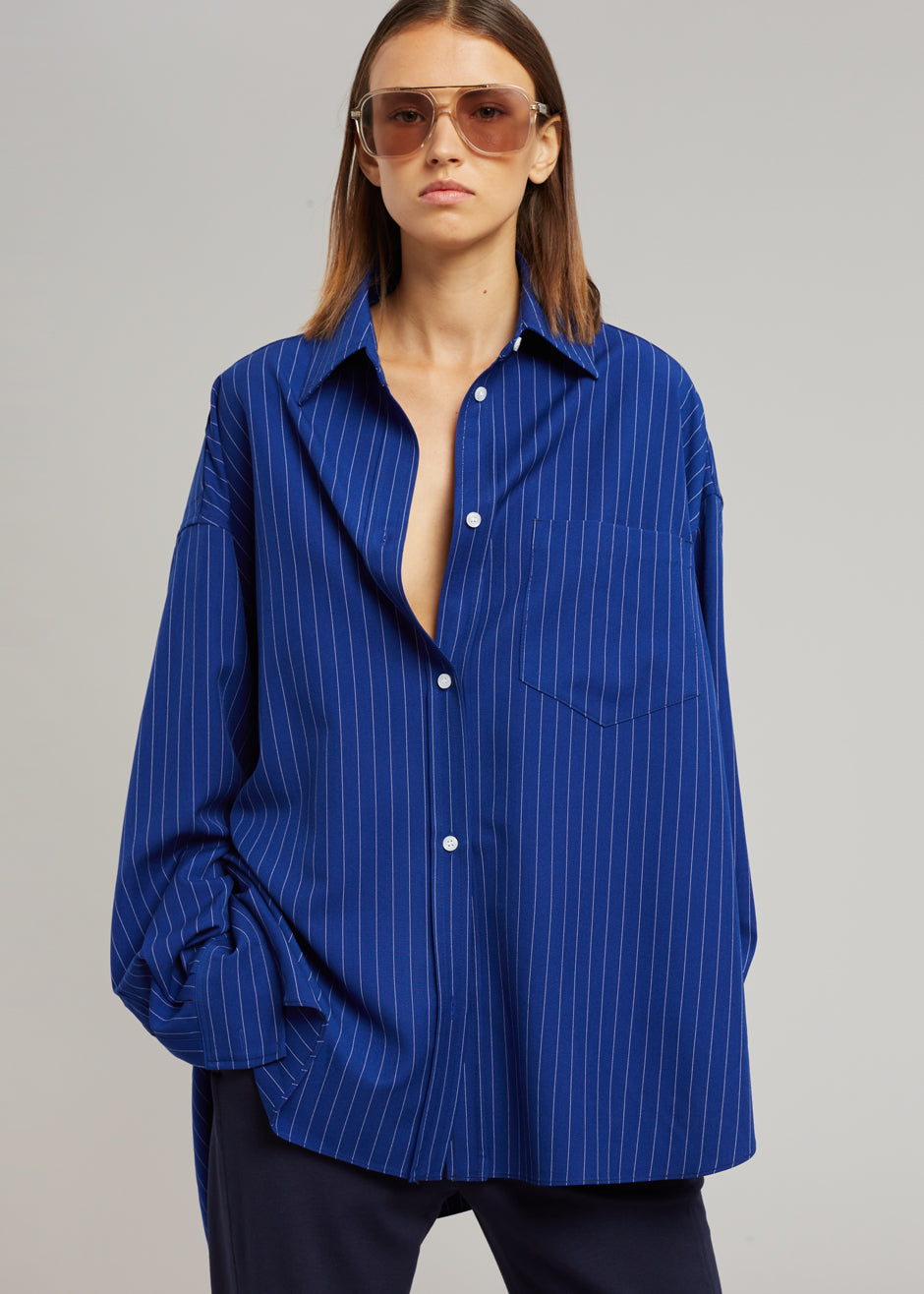Georgia Fluid Stripe Shirt - Deep Blue - 3