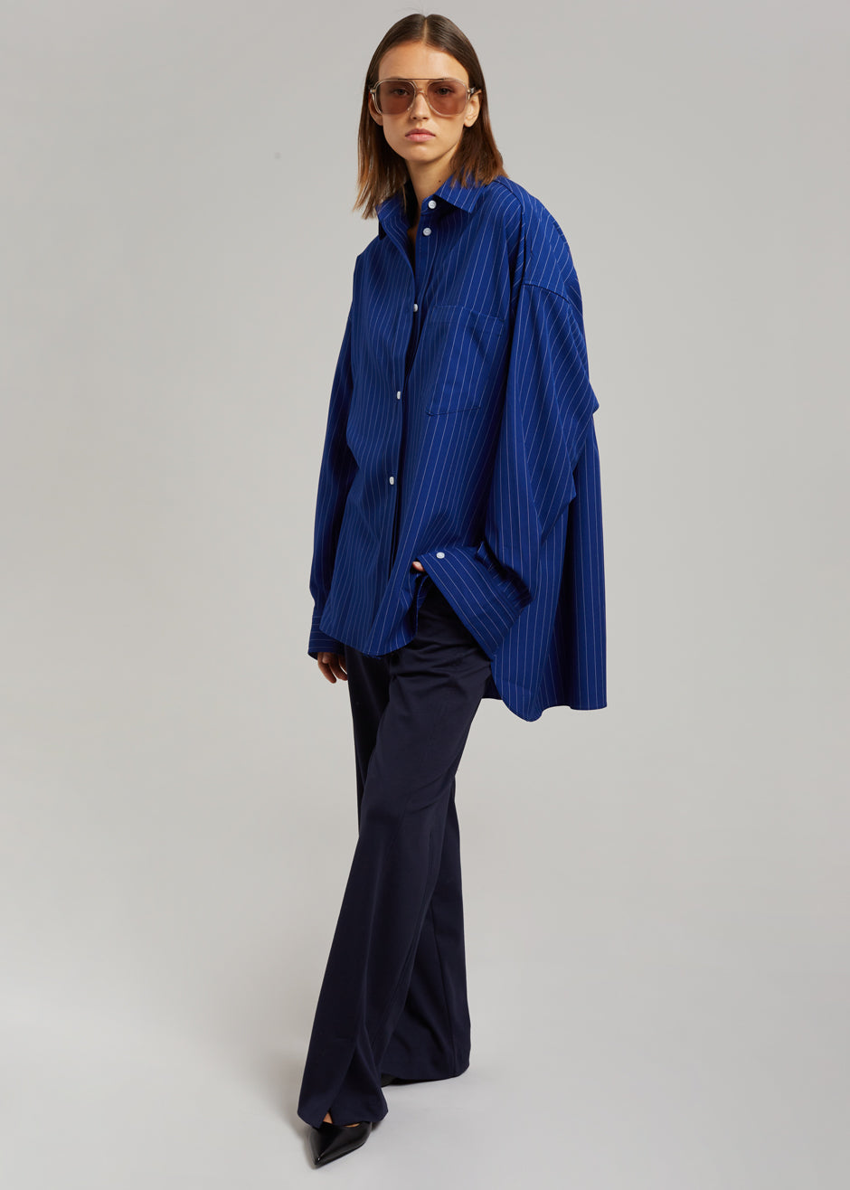 Georgia Fluid Stripe Shirt - Deep Blue - 1