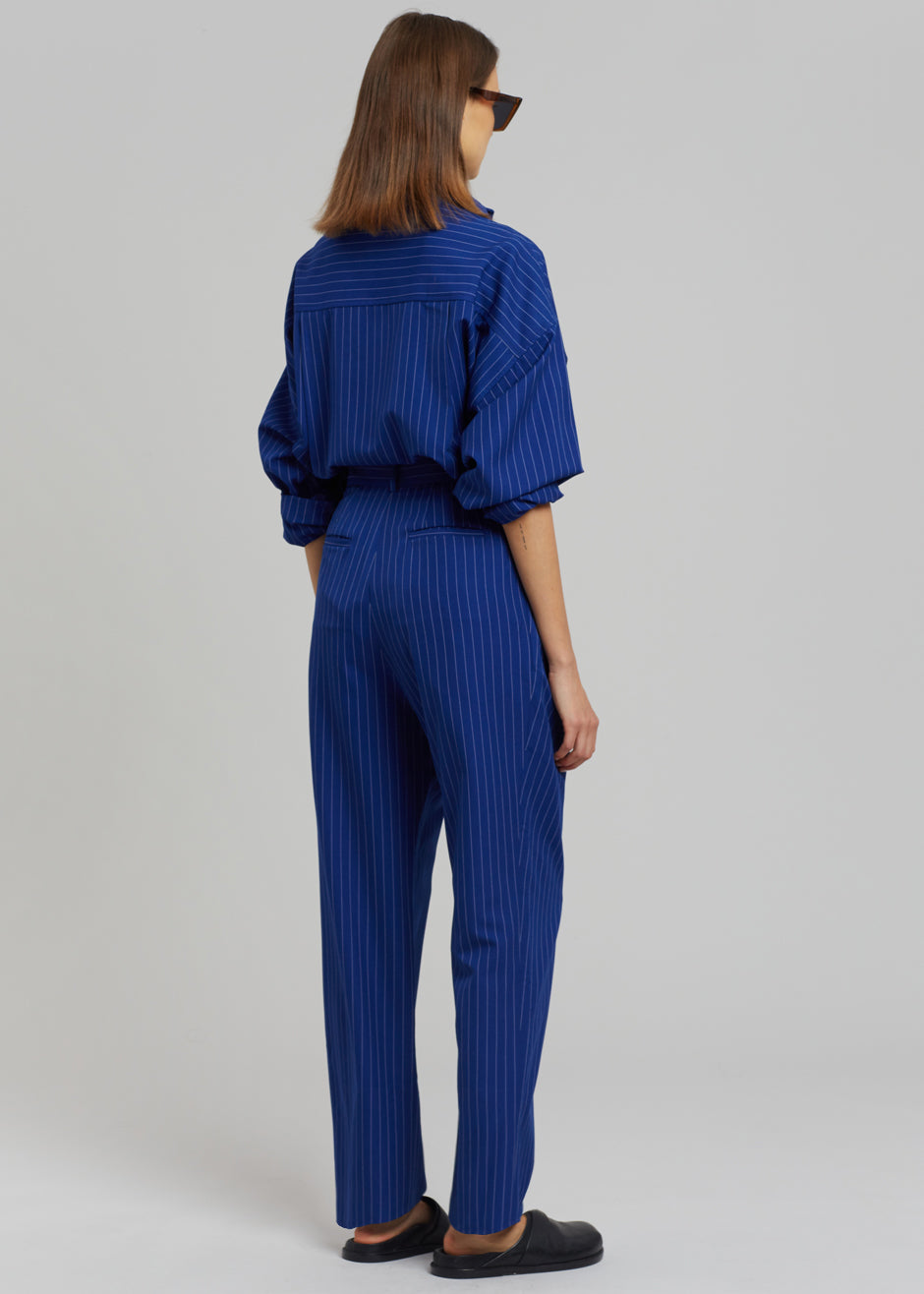 Bea Fluid Stripe Suit Pants - Deep Blue - 7