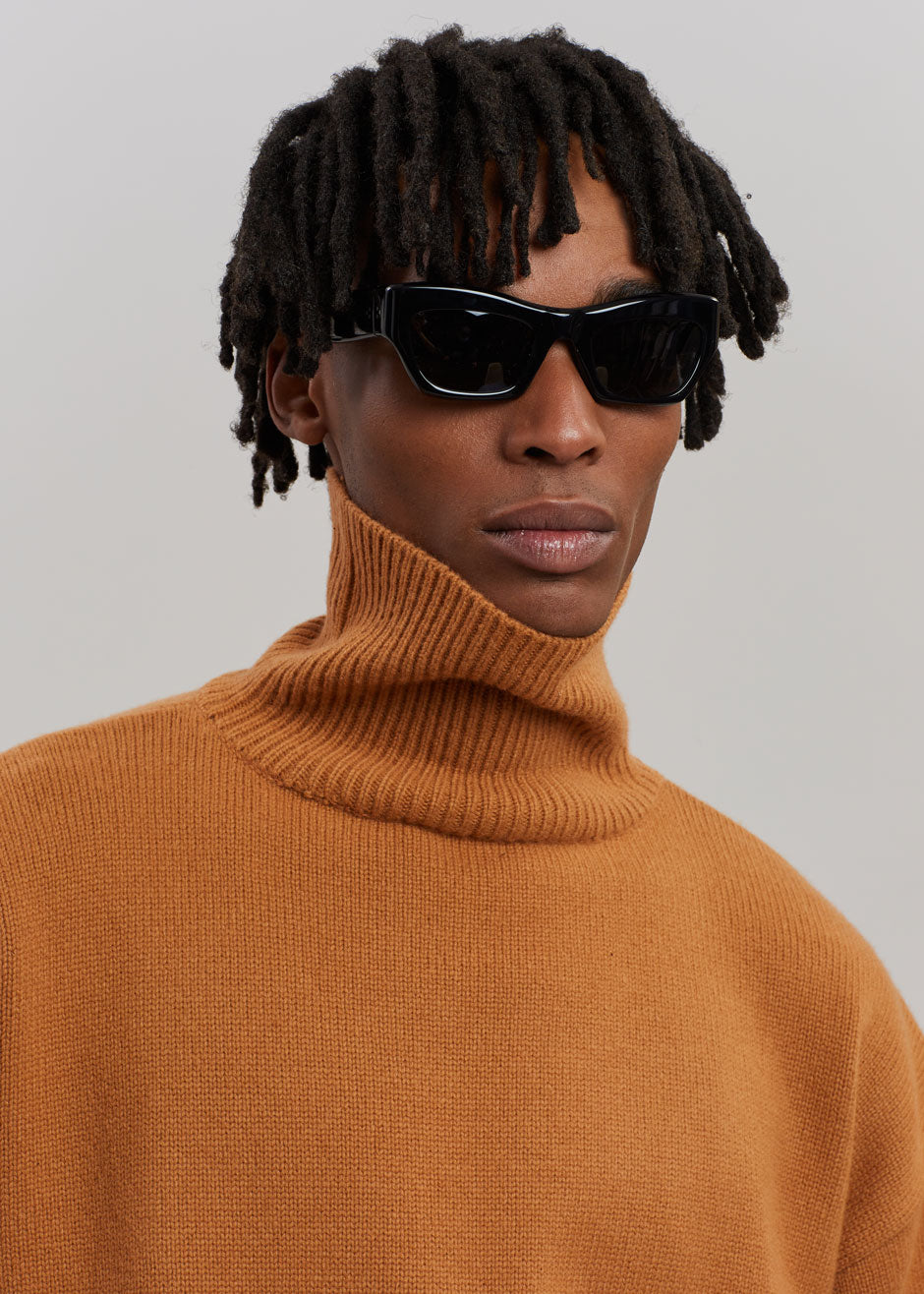 Joya Roll Neck Sweater - Terra Cotta - 7