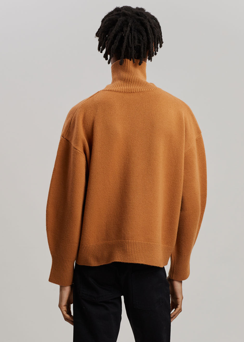 Joya Roll Neck Sweater - Terra Cotta - 13
