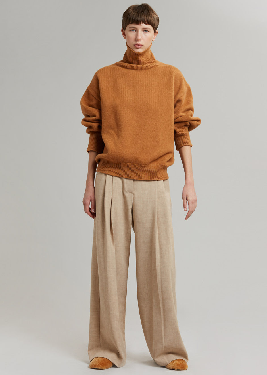 Joya Roll Neck Sweater - Terra Cotta - 3