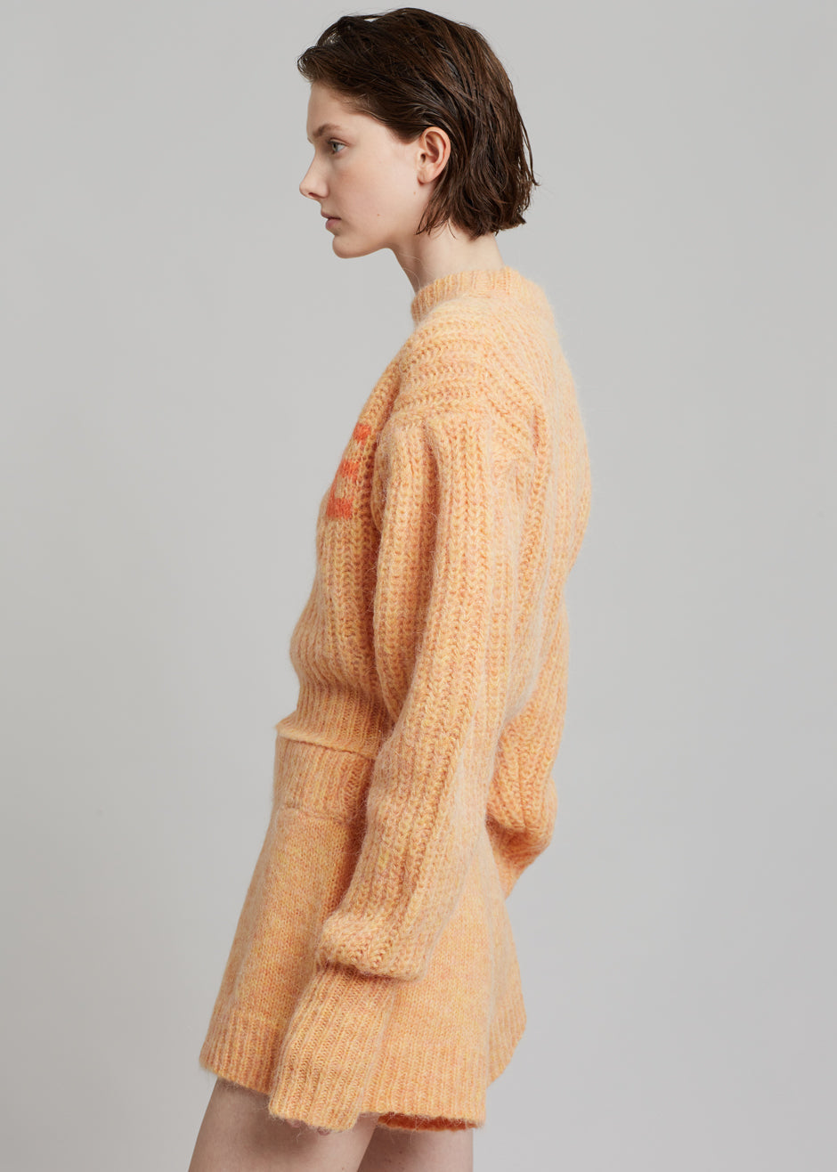 ROTATE Susanna Knit Shorts - Orange Pop - 4