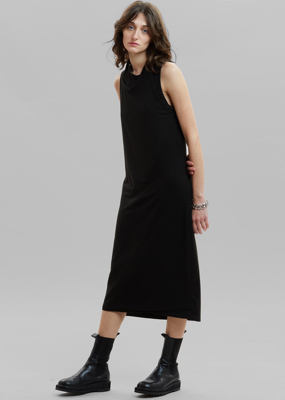 Kit Asymmetric Layer Tank Dress - Black