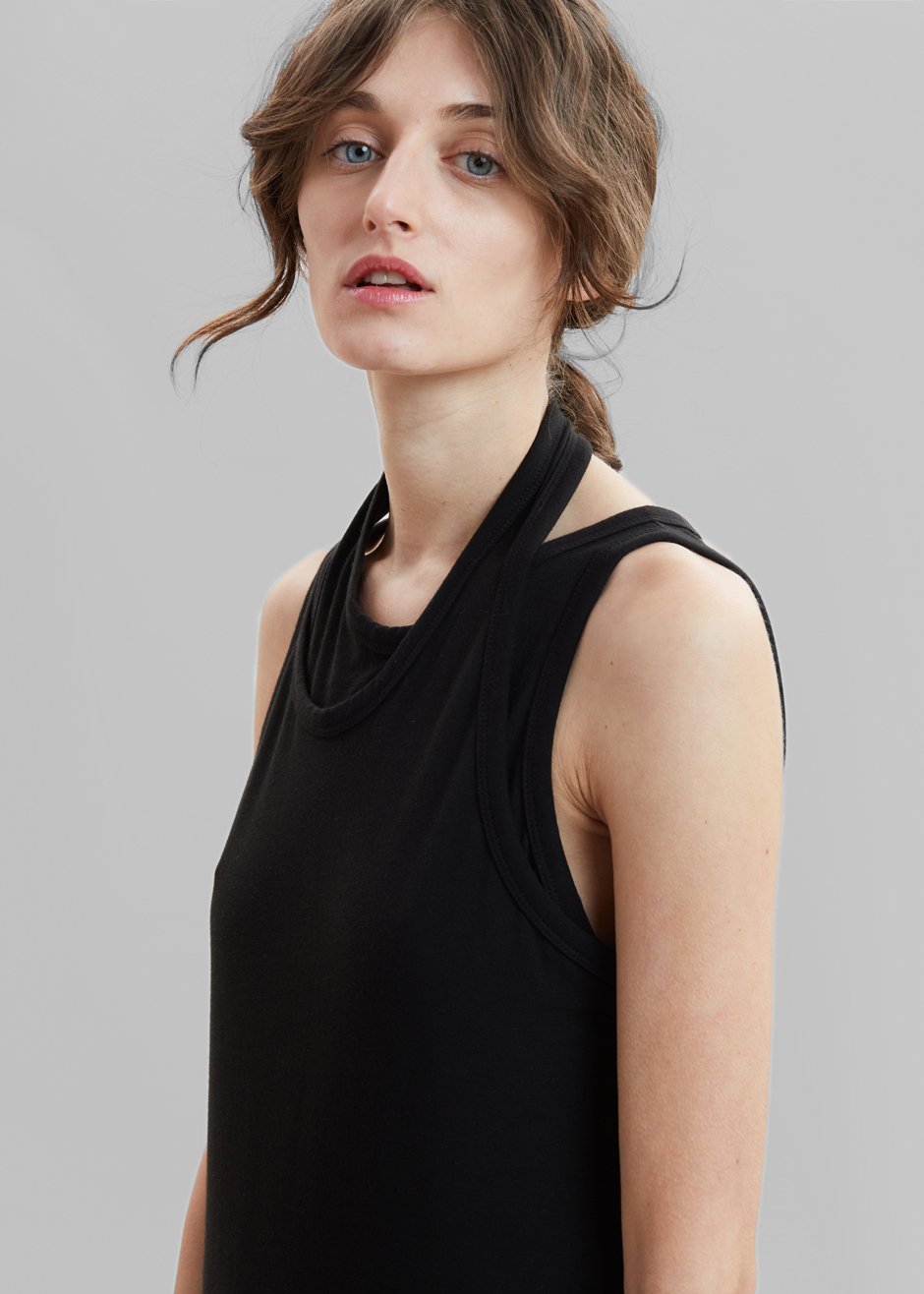 Kit Asymmetric Layer Tank Dress - Black - 7