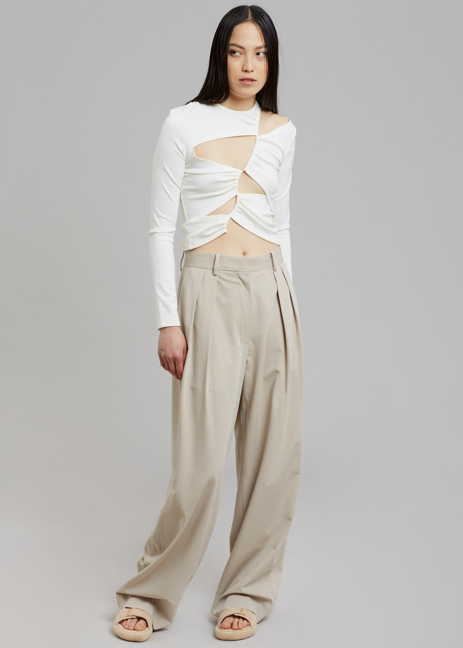 Sid Neigum Tension Cutout Top - Cream - 3
