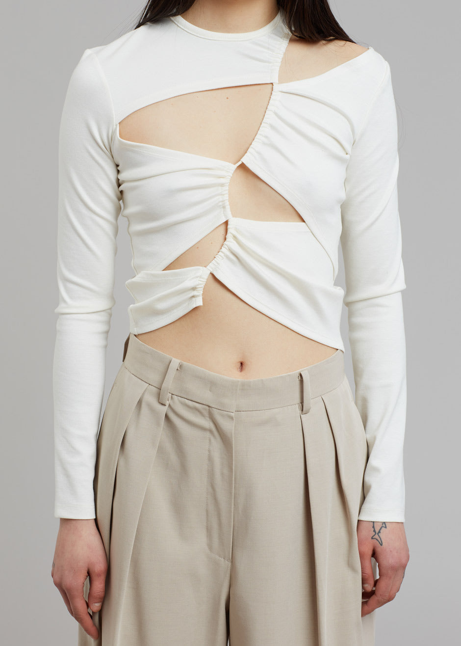 Sid Neigum Tension Cutout Top - Cream - 5
