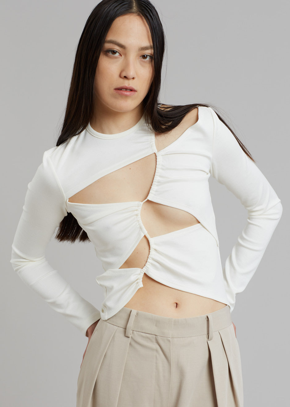 Sid Neigum Tension Cutout Top - Cream - 4