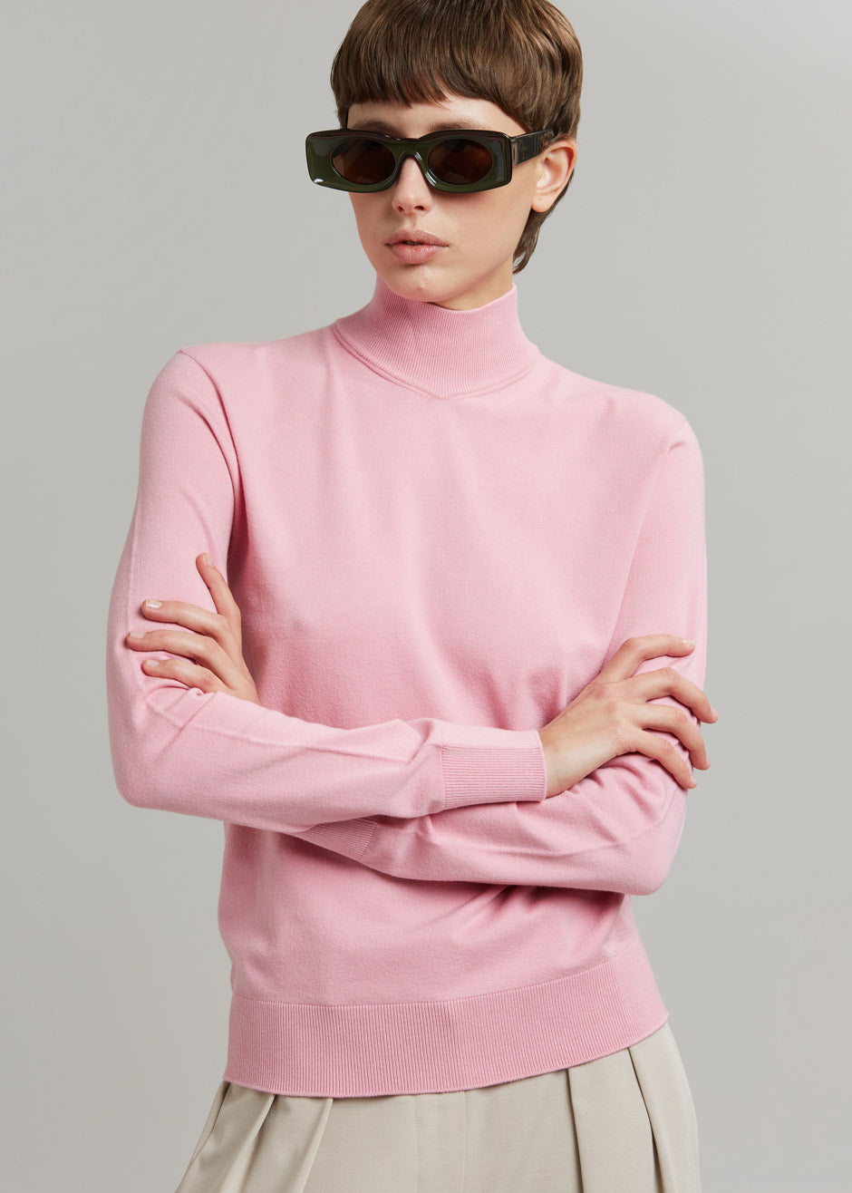 Verona Knit Turtleneck - Peony - 1