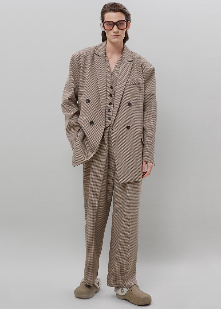 Desio Houndstooth Pants - Chocolate - 4