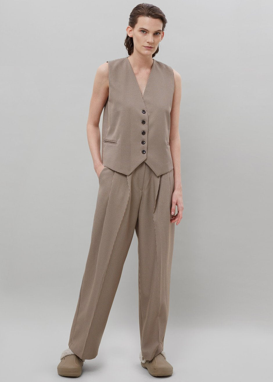 Desio Houndstooth Pants - Chocolate - 5