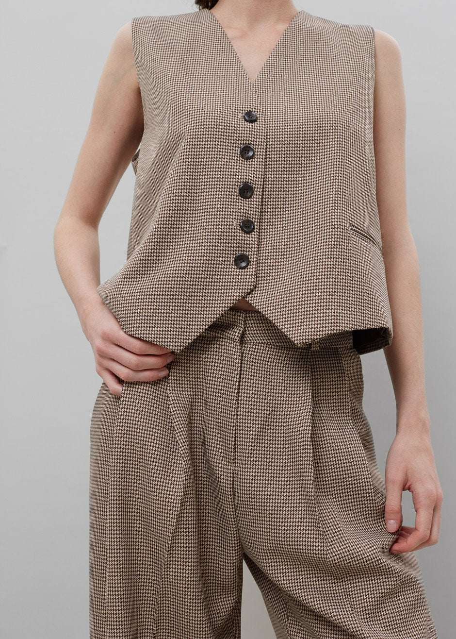 Desio Houndstooth Pants - Chocolate - 9