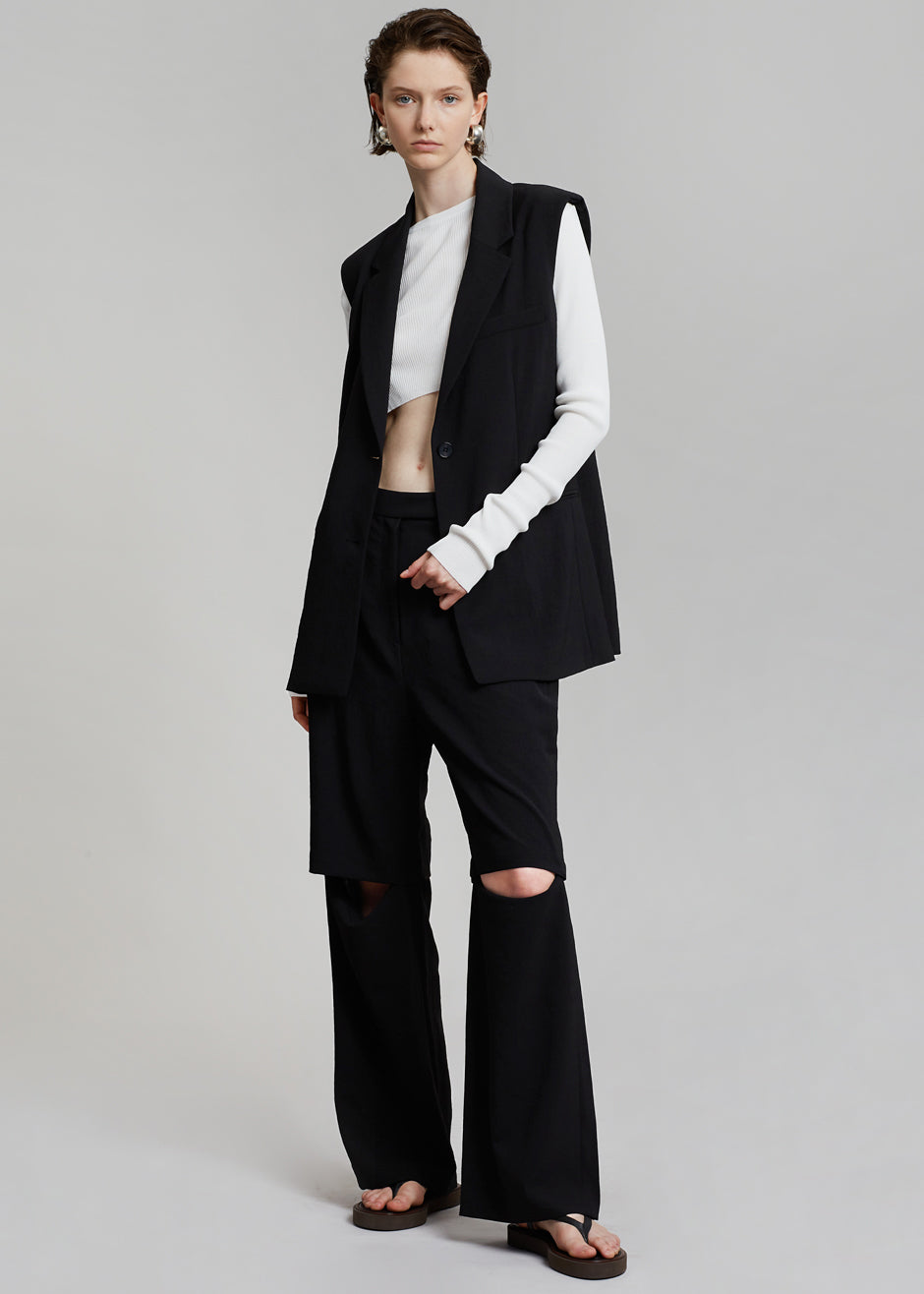 Hani Slit Pants - Black - 9