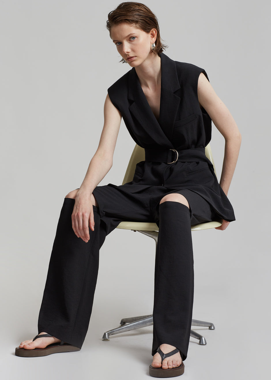 Hani Slit Pants - Black - 6