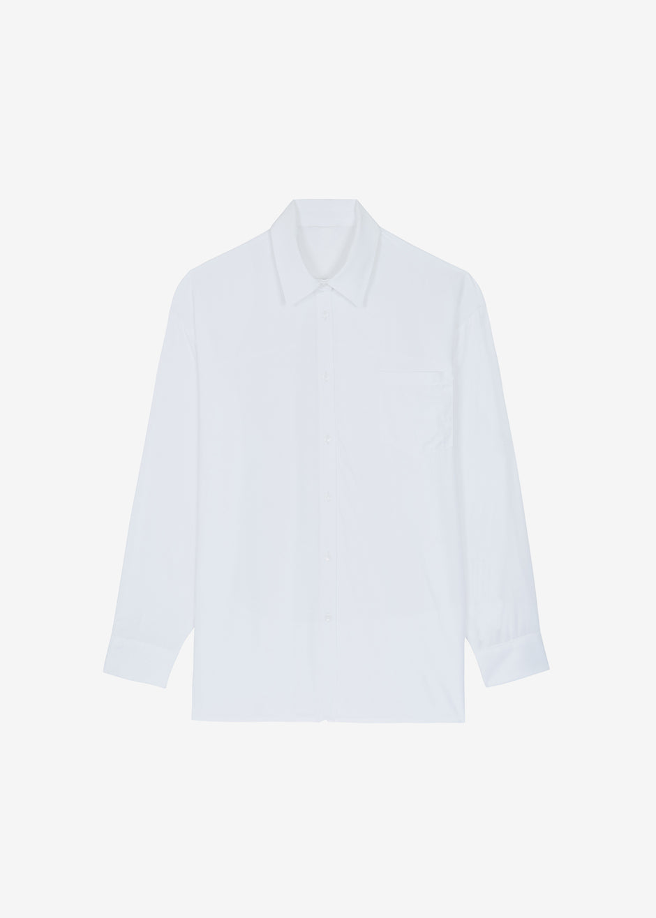 Hanna Silky Oversized Blouse - White - 8