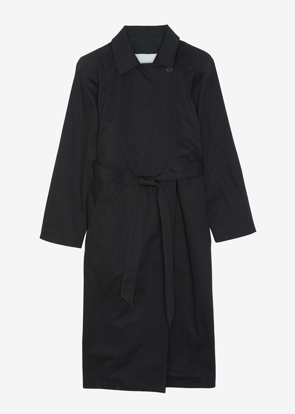 Marisol Box Shoulder Trench - Black - 13